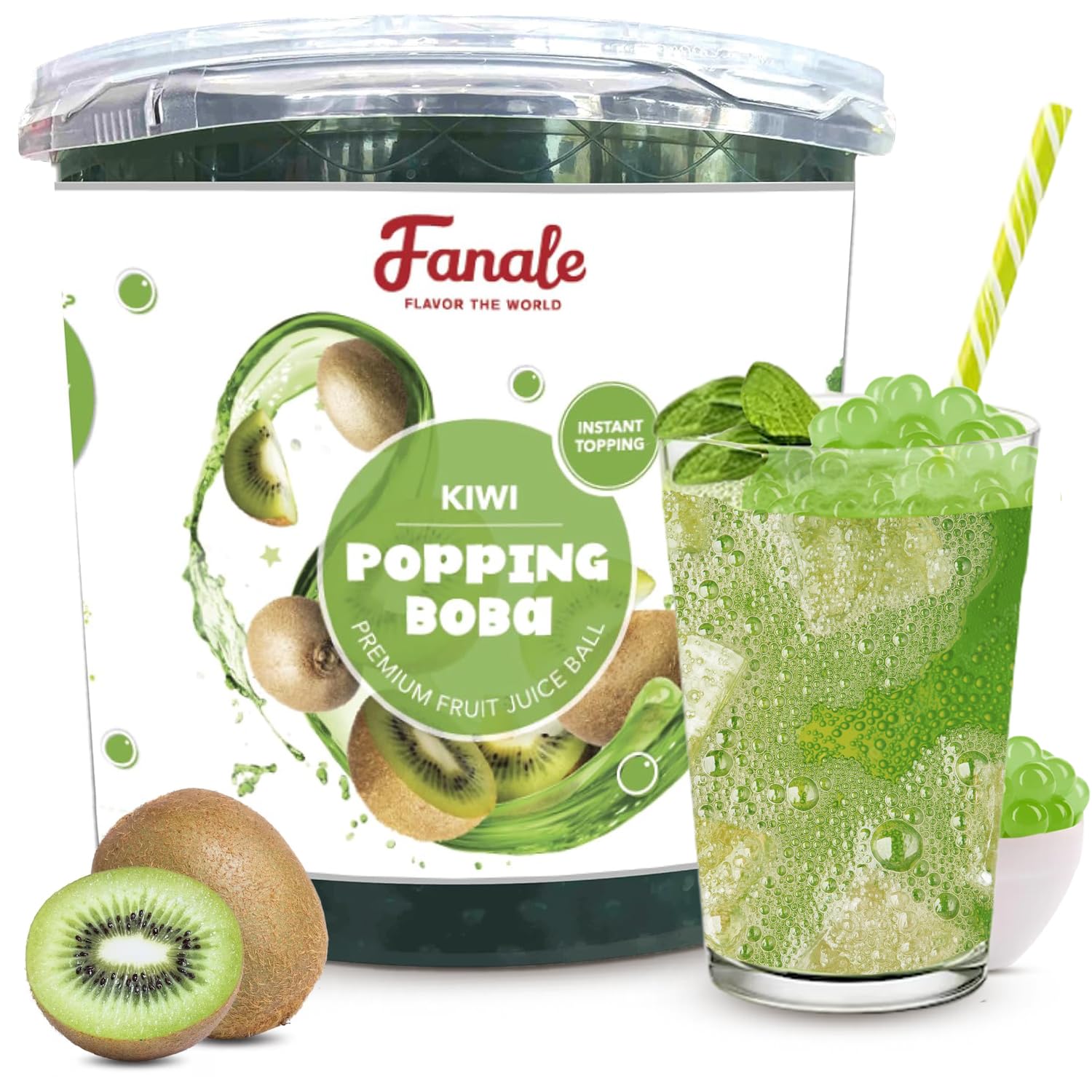 Amazon.com: Fanale Kiwi Popping Boba Pearls, Vegan, Non GMO